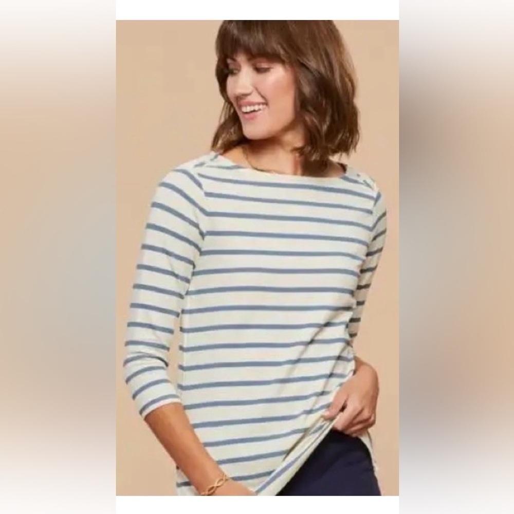 Spartina 449 Brooke Knit Top, Blue Mirage Stripe, Size Small, NWOT